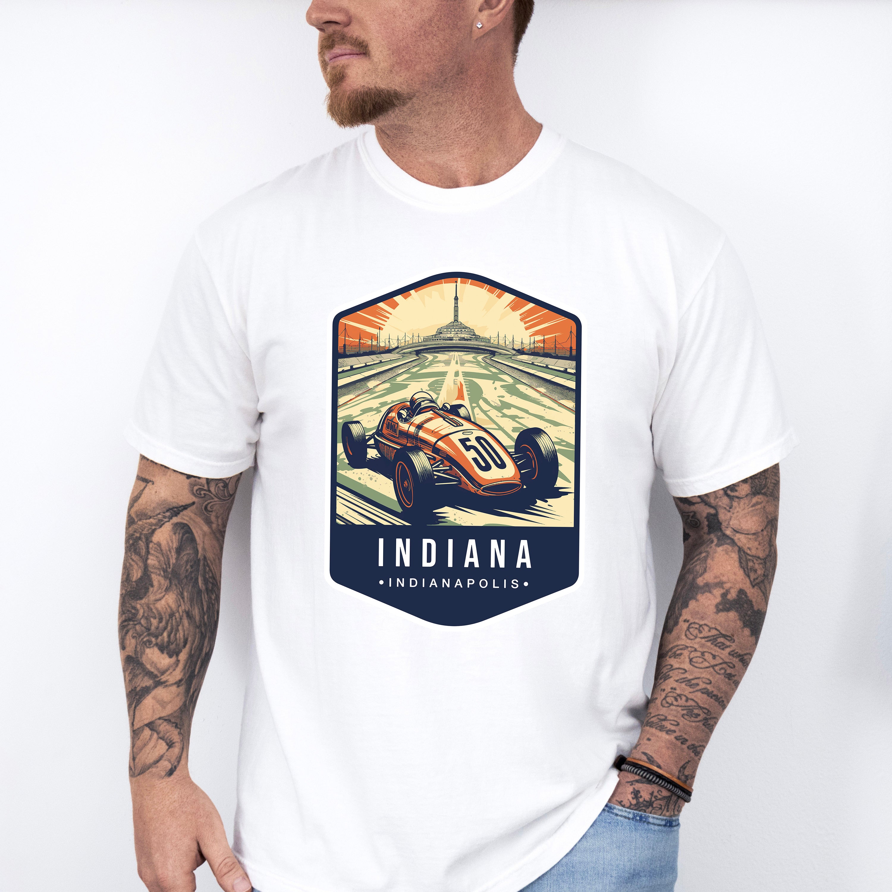 Indiana, Indianapolis - States &amp; Cities Unisex Crewneck T-Shirt Sweatshirt Hoodie