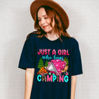Just a Girl Who Loves Camping Design - Camping Unisex Crewneck T-Shirt Sweatshirt Hoodie