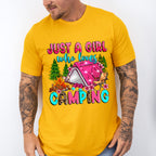 Just a Girl Who Loves Camping Design - Camping Unisex Crewneck T-Shirt Sweatshirt Hoodie