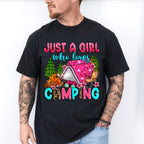 Just a Girl Who Loves Camping Design - Camping Unisex Crewneck T-Shirt Sweatshirt Hoodie