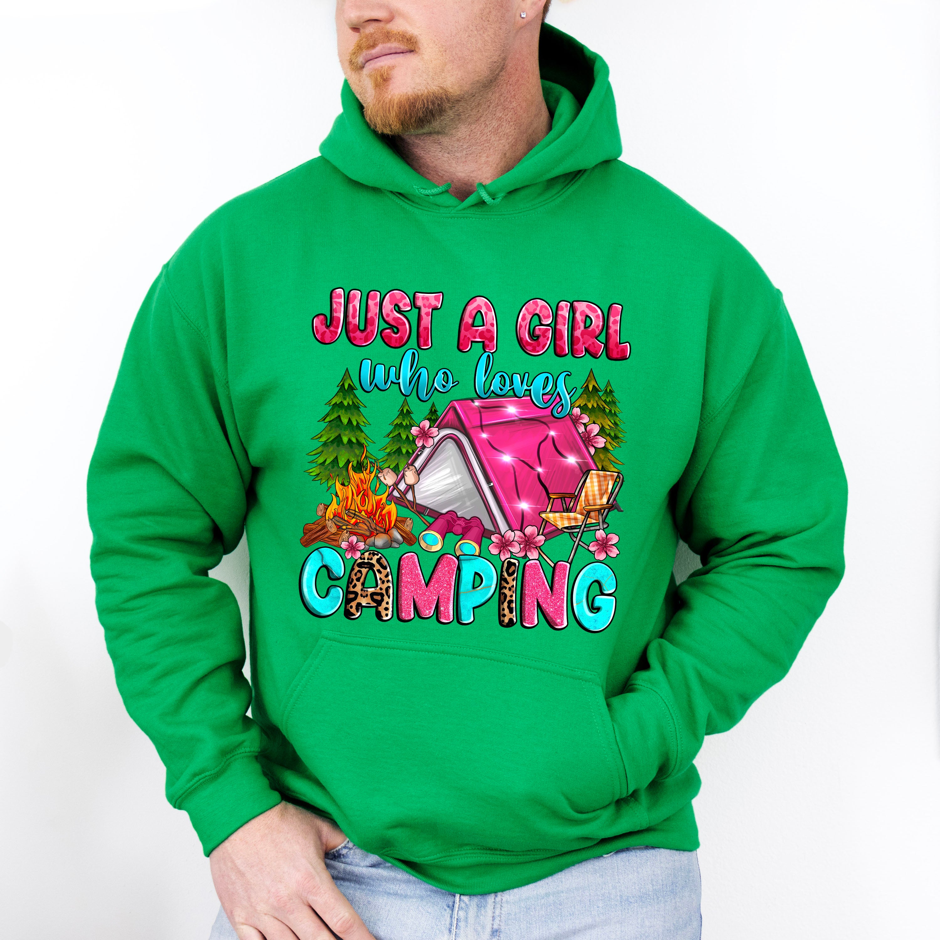 Just a Girl Who Loves Camping Design - Camping Unisex Crewneck T-Shirt Sweatshirt Hoodie