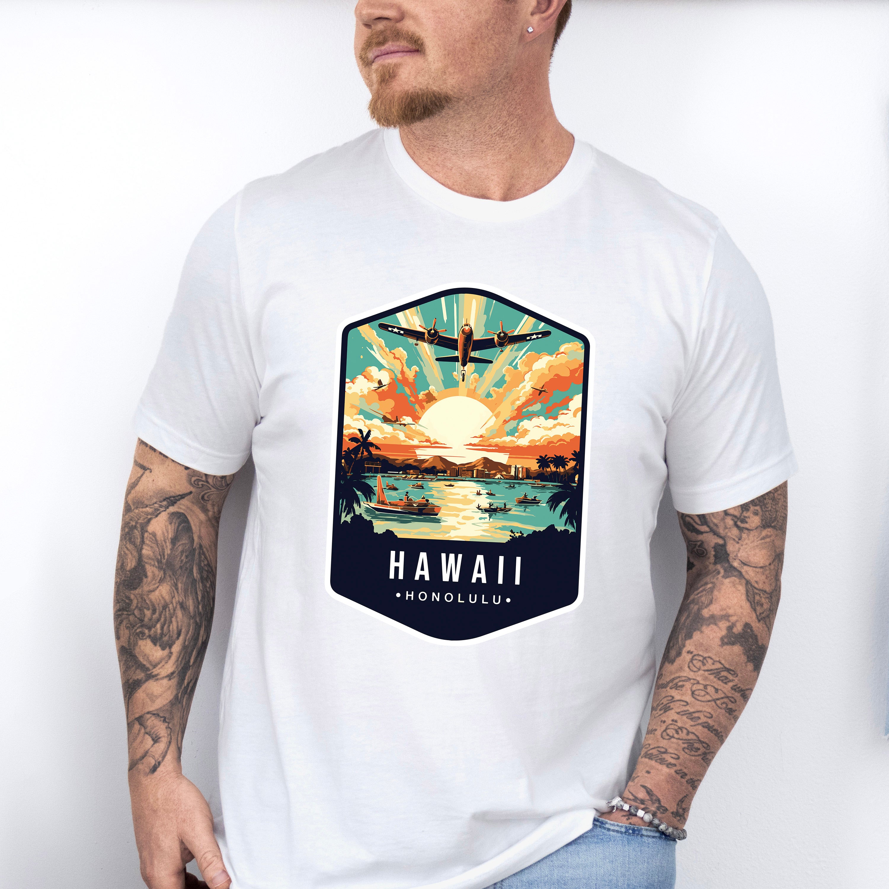 Hawaii Honolulu - States &amp; Cities Unisex Crewneck T-Shirt Sweatshirt Hoodie