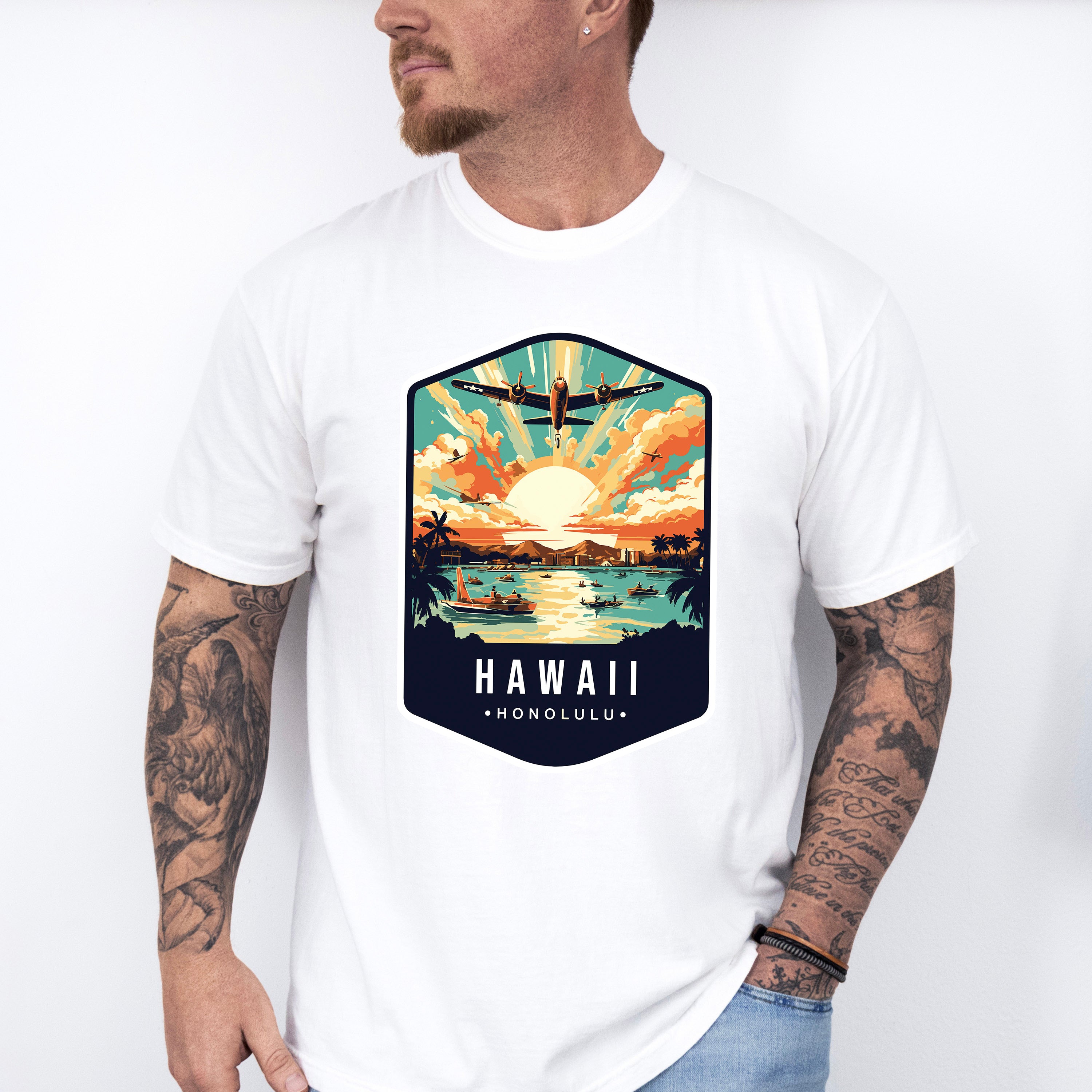 Hawaii Honolulu - States &amp; Cities Unisex Crewneck T-Shirt Sweatshirt Hoodie