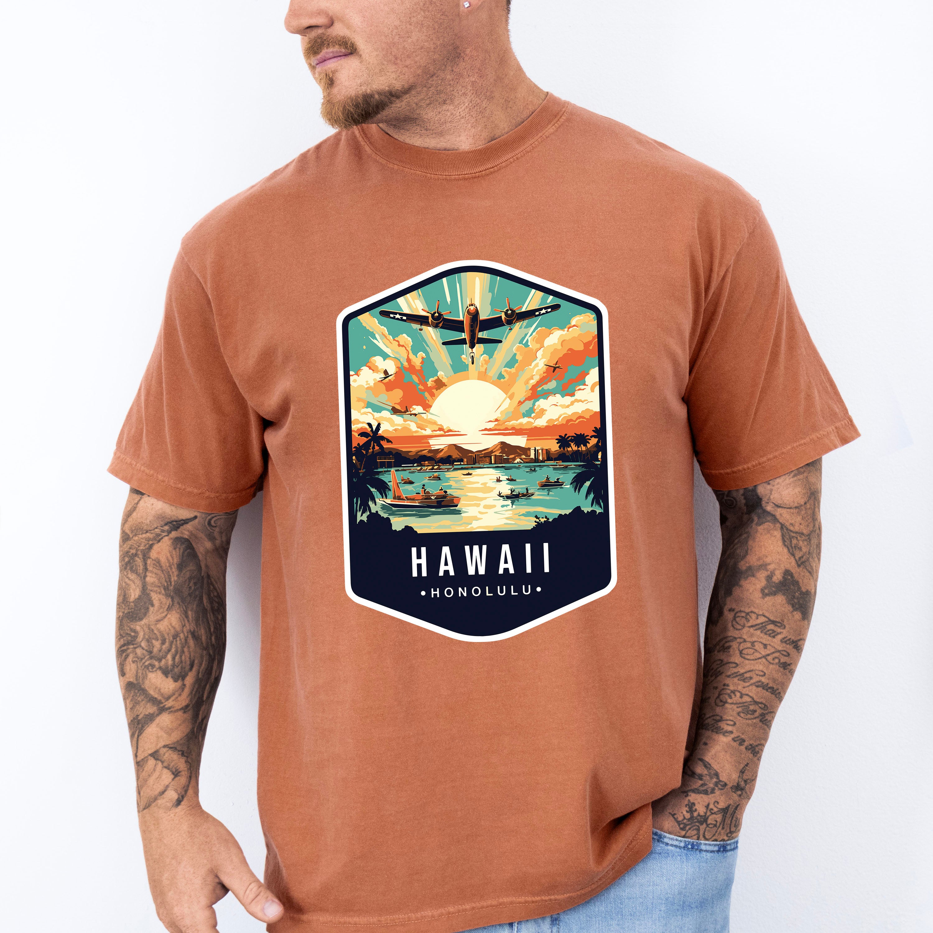 Hawaii Honolulu - States &amp; Cities Unisex Crewneck T-Shirt Sweatshirt Hoodie