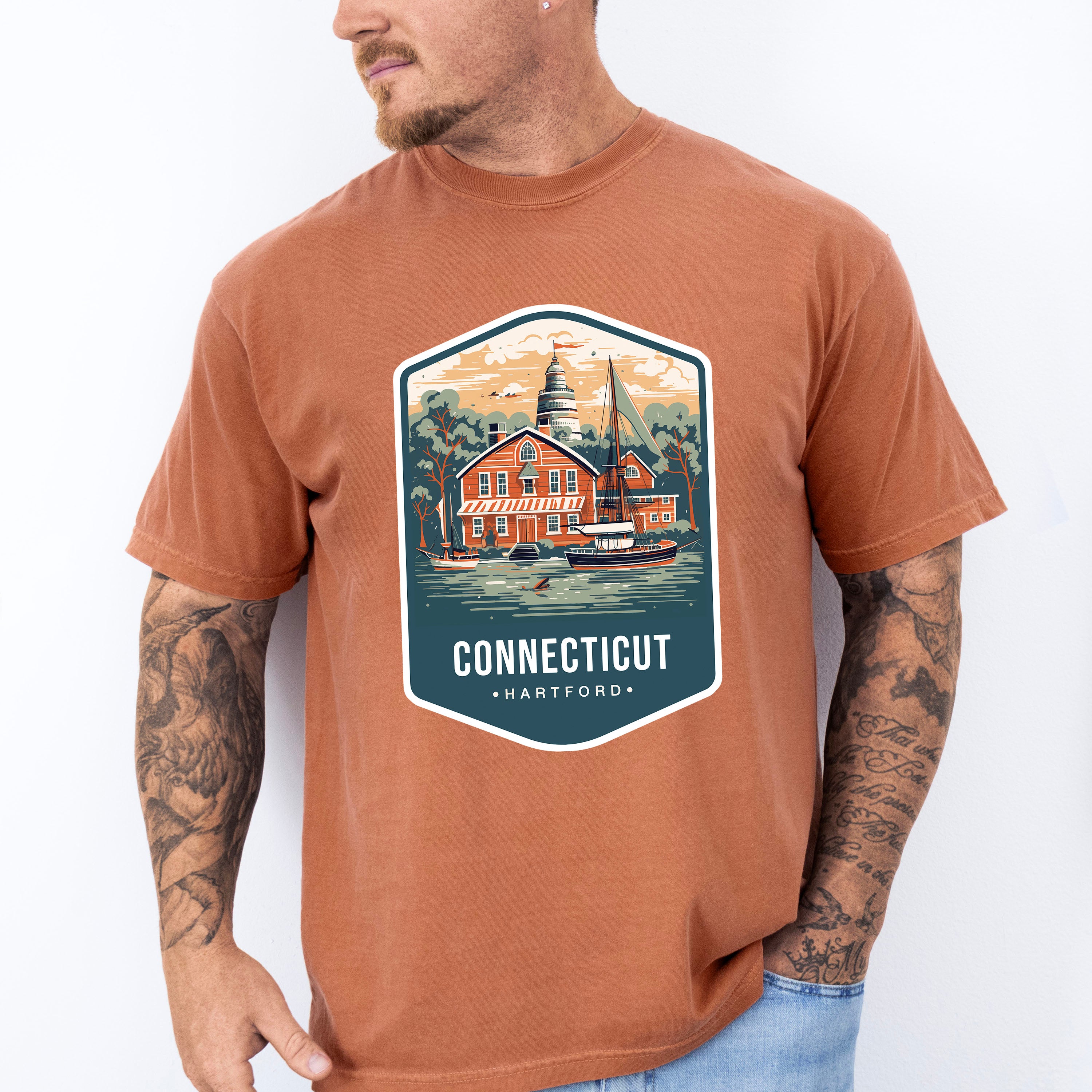 Connecticut Hartford - States &amp; Cities Unisex Crewneck T-Shirt Sweatshirt Hoodie
