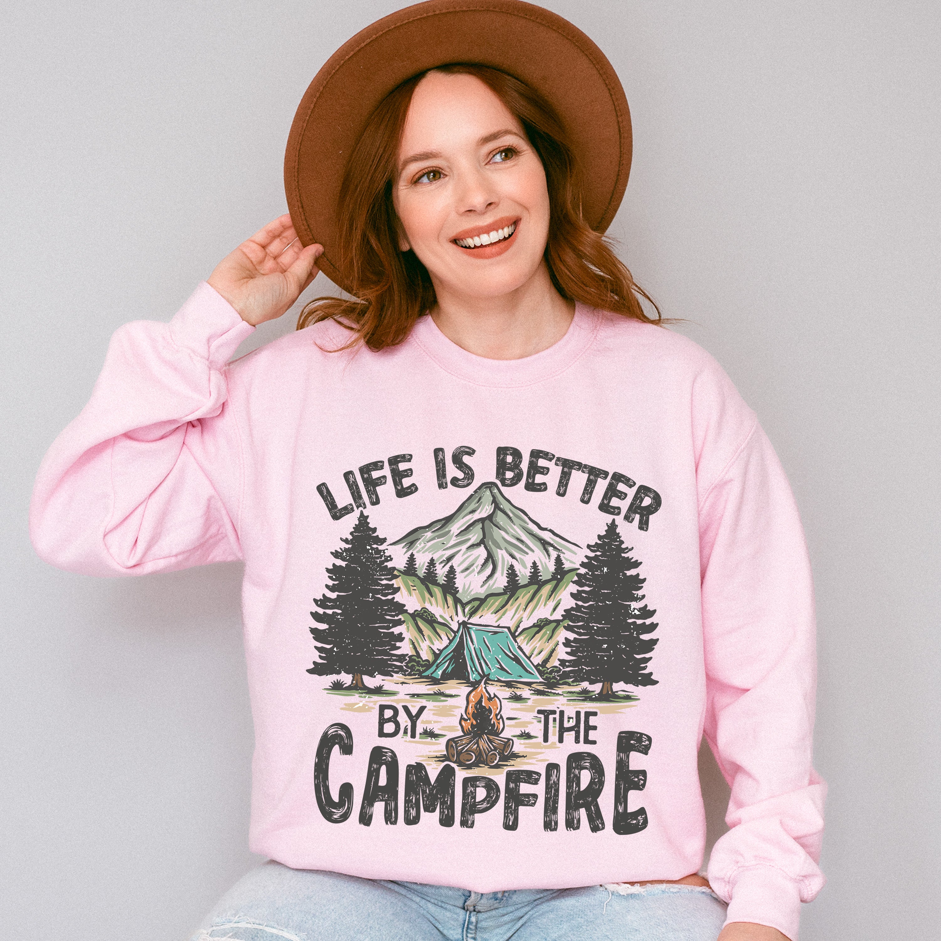 Life Is Better By The Camping Design - Camping Unisex Crewneck T-Shirt Sweatshirt Hoodie