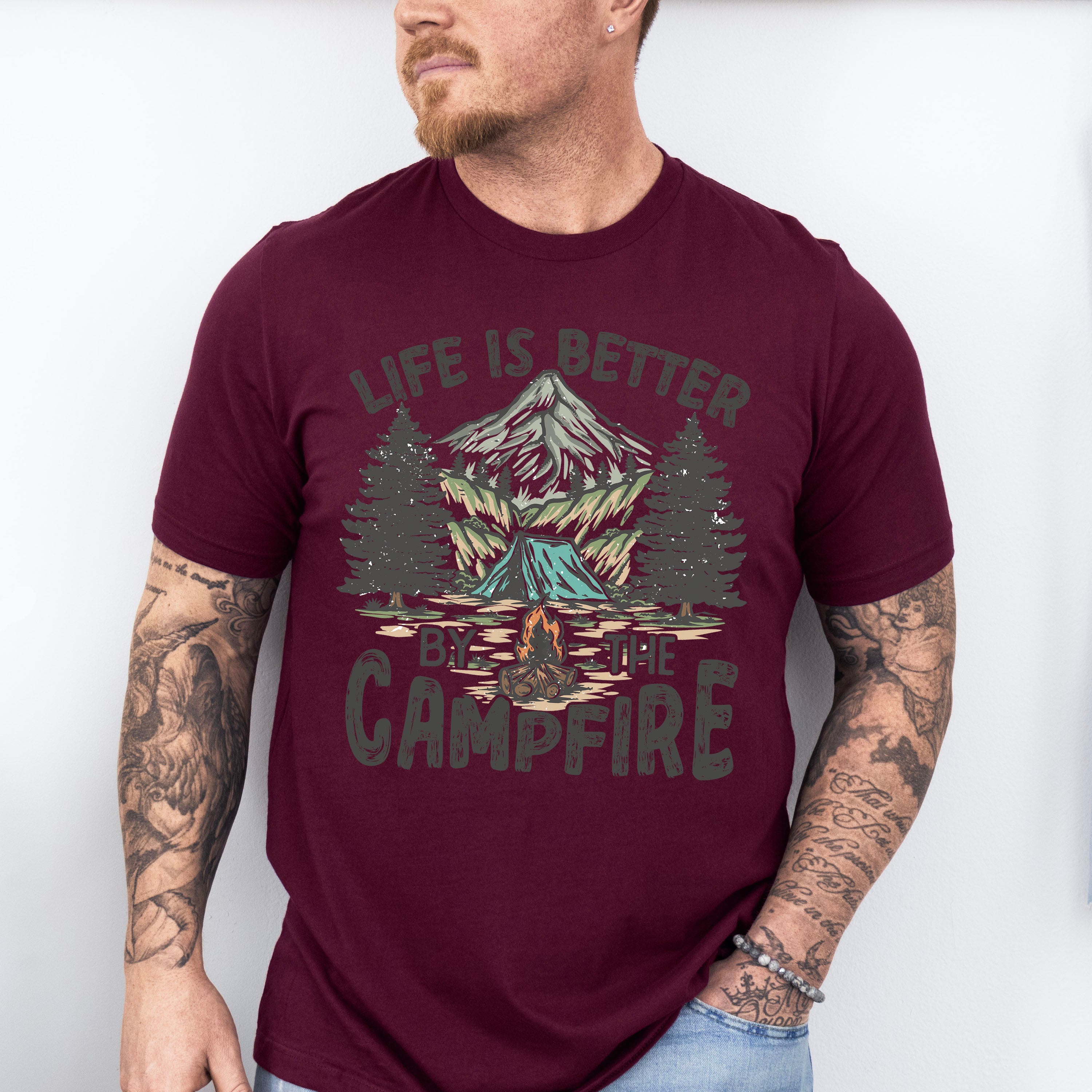 Life Is Better By The Camping Design - Camping Unisex Crewneck T-Shirt Sweatshirt Hoodie