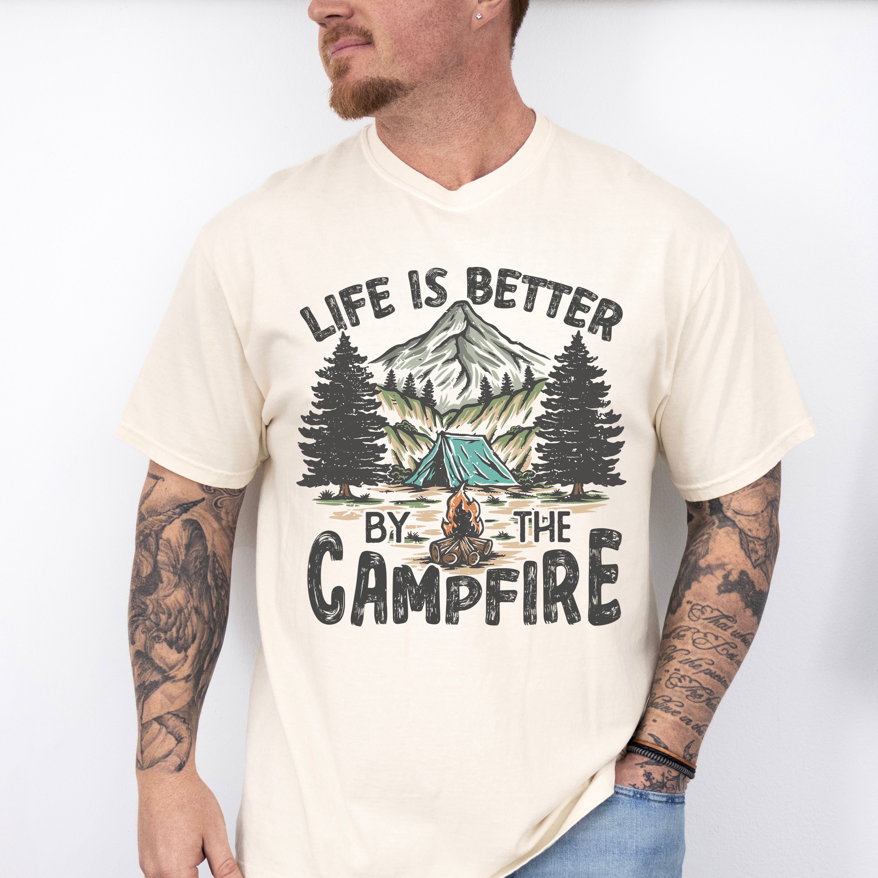 Life Is Better By The Camping Design - Camping Unisex Crewneck T-Shirt Sweatshirt Hoodie