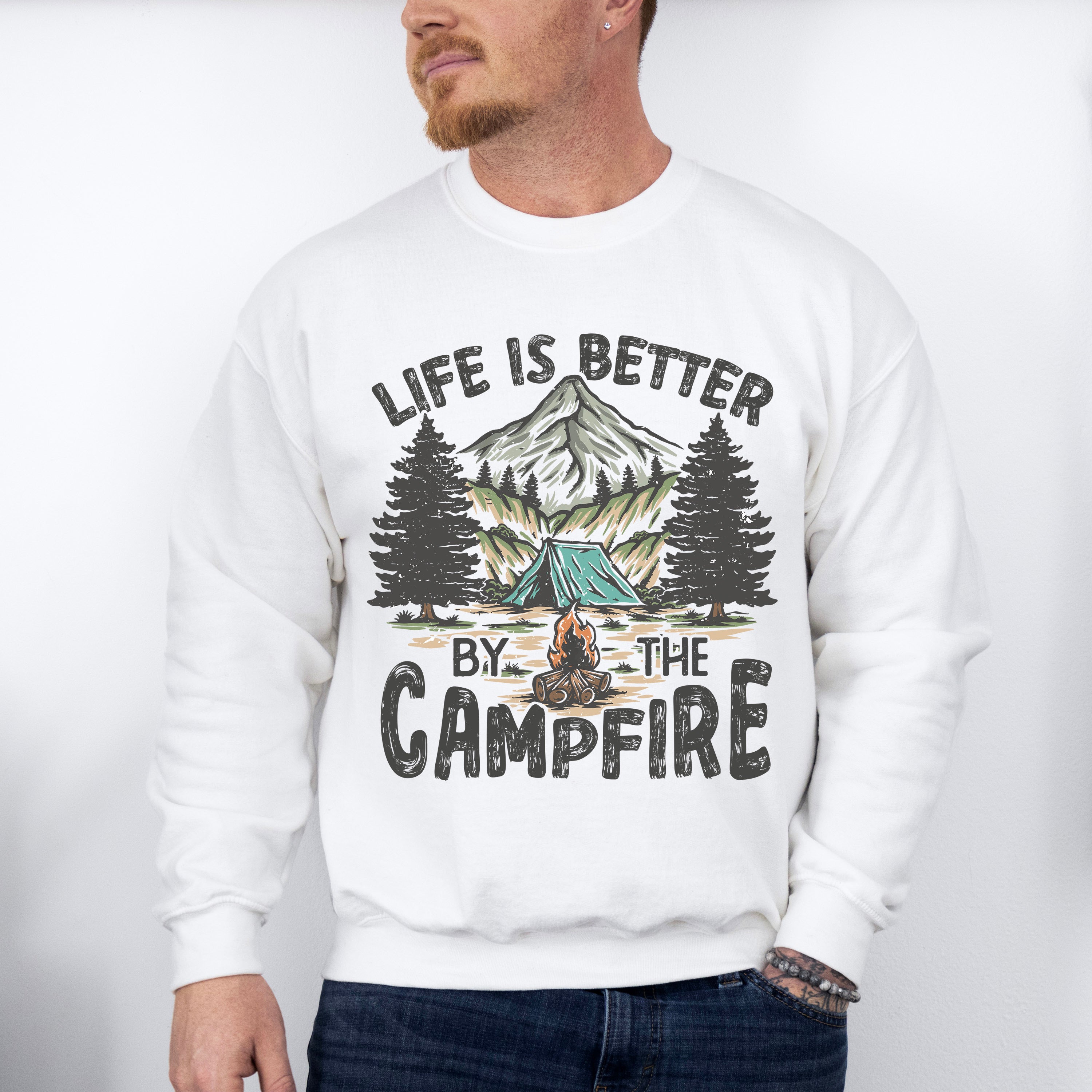 Life Is Better By The Camping Design - Camping Unisex Crewneck T-Shirt Sweatshirt Hoodie
