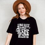 No City Lights Just Camp Fire Nights Design - Camping Unisex Crewneck T-Shirt Sweatshirt Hoodie