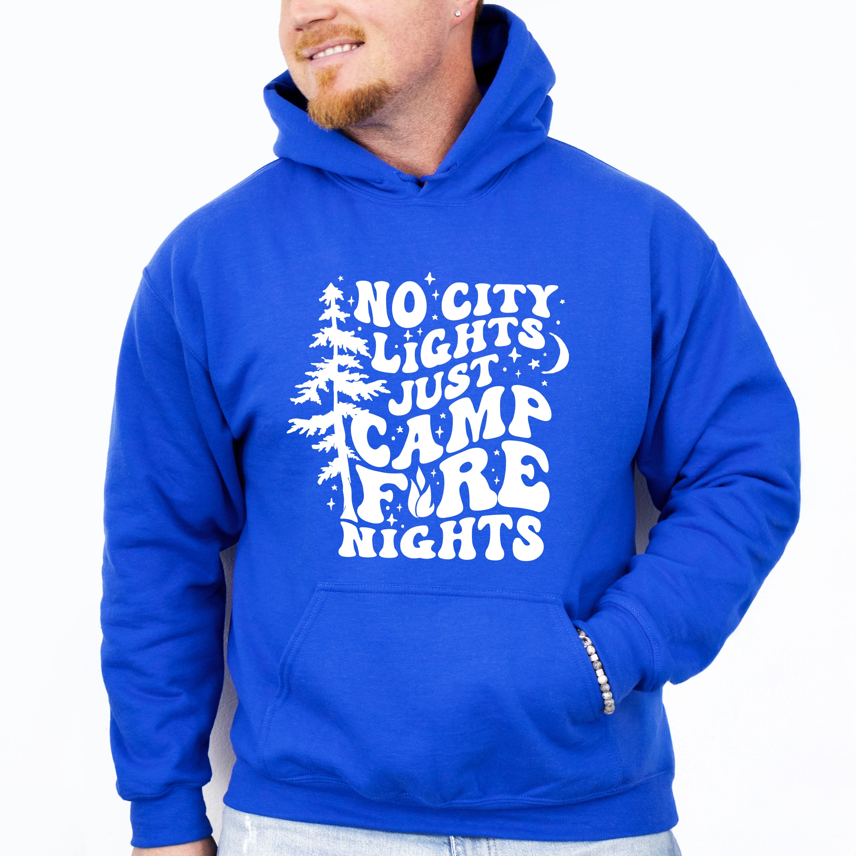 No City Lights Just Camp Fire Nights Design - Camping Unisex Crewneck T-Shirt Sweatshirt Hoodie