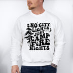 No City Lights Just Camp Fire Nights Design - Camping Unisex Crewneck T-Shirt Sweatshirt Hoodie