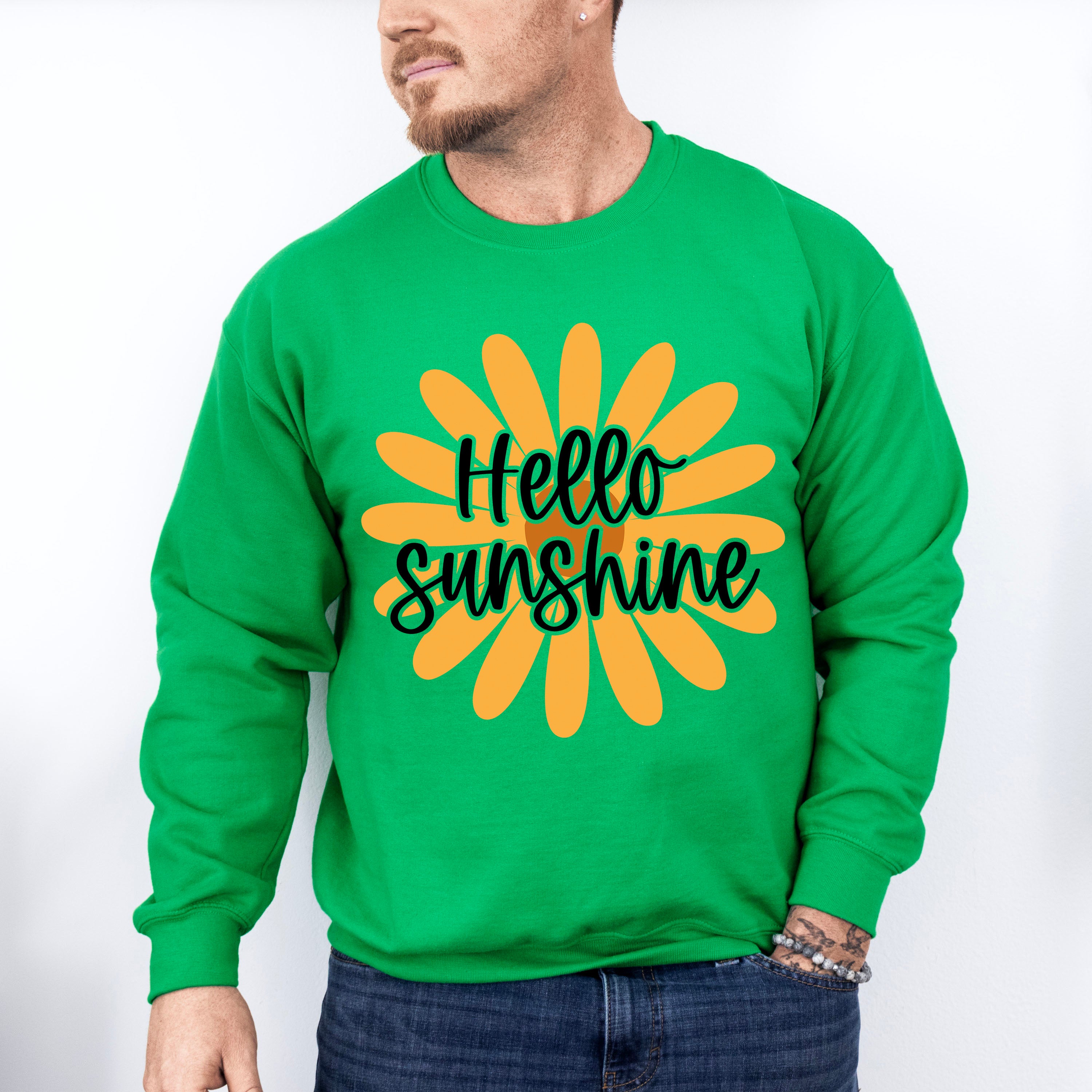 Hello Sunshine Yellow Flower - Spring Unisex Crewneck T-Shirt Sweatshirt Hoodie