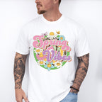 Spring Vibes Flowers Circular Design - Spring Unisex Crewneck T-Shirt Sweatshirt Hoodie