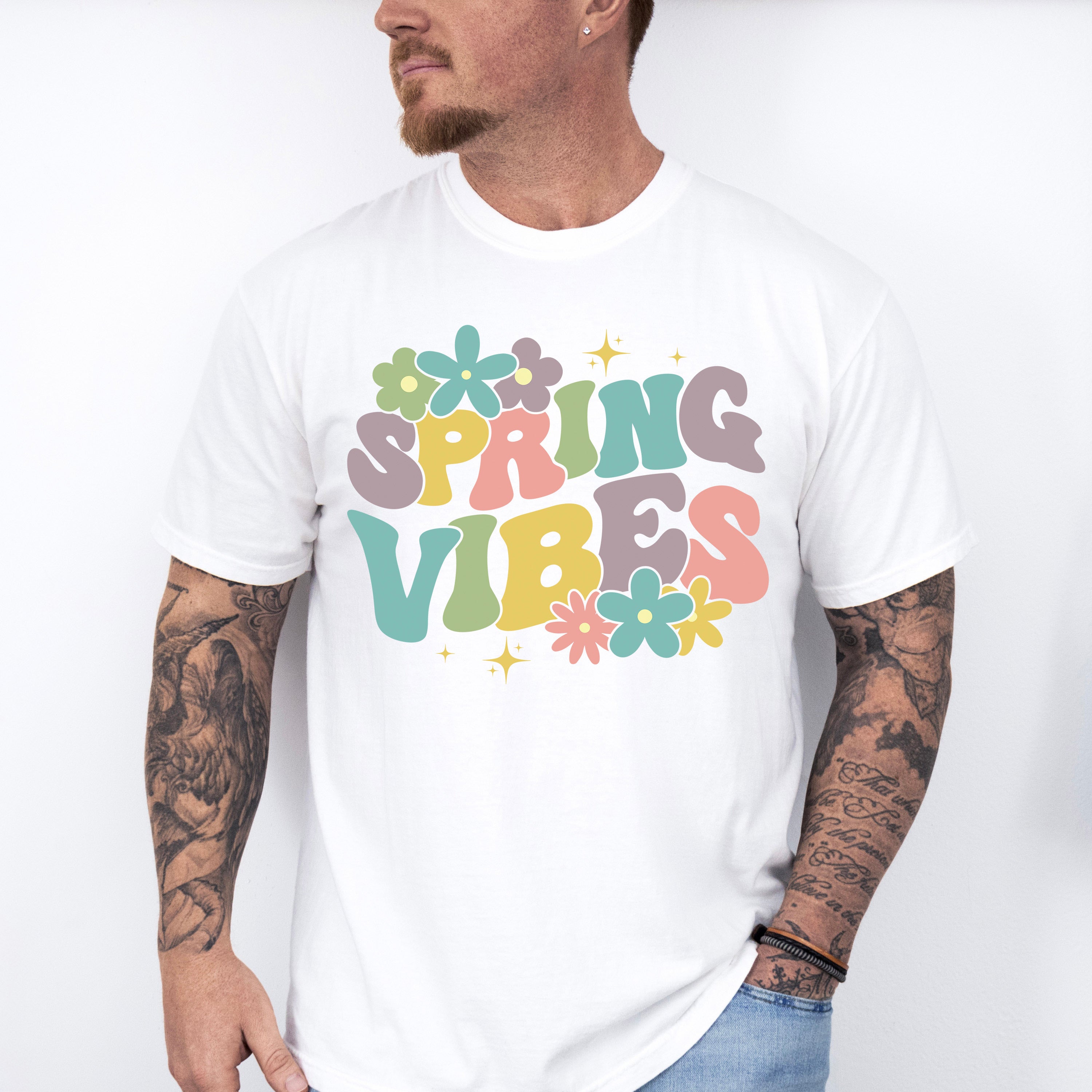Spring Vibes Retro Flowers - Spring Unisex Crewneck T-Shirt Sweatshirt Hoodie