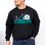 Truck With Flowers - Spring Unisex Crewneck T-Shirt Sweatshirt Hoodie