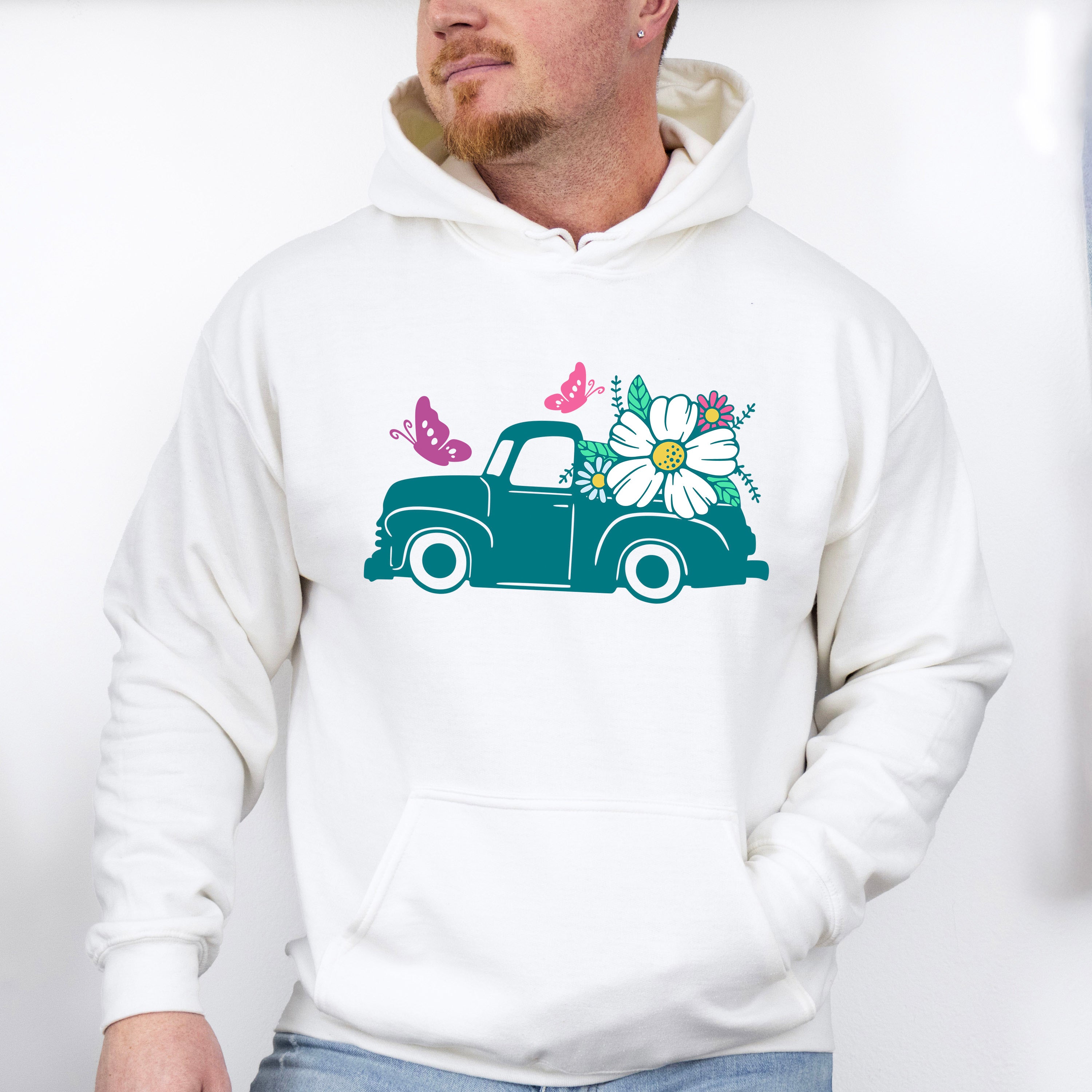 Truck With Flowers - Spring Unisex Crewneck T-Shirt Sweatshirt Hoodie