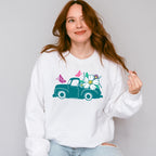 Truck With Flowers - Spring Unisex Crewneck T-Shirt Sweatshirt Hoodie