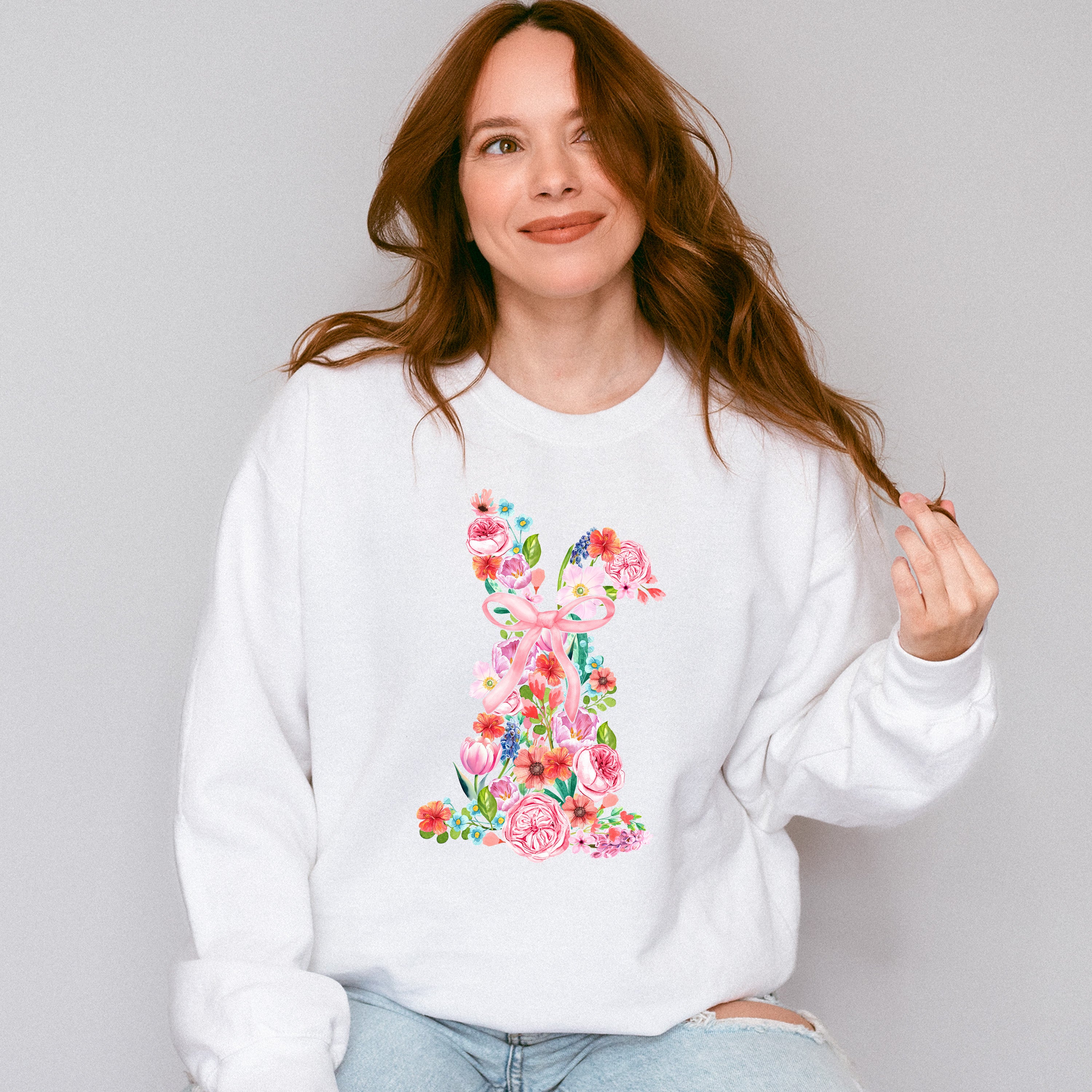 Flower Bunny - Spring Unisex Crewneck T-Shirt Sweatshirt Hoodie