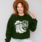 Let's Go Girls Cowboy Boots And Hat - Cowgirl Unisex Crewneck T-Shirt Sweatshirt Hoodie