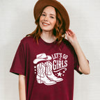 Let's Go Girls Cowboy Boots And Hat - Cowgirl Unisex Crewneck T-Shirt Sweatshirt Hoodie
