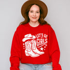 Let's Go Girls Cowboy Boots And Hat - Cowgirl Unisex Crewneck T-Shirt Sweatshirt Hoodie