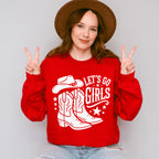 Let's Go Girls Cowboy Boots And Hat - Cowgirl Unisex Crewneck T-Shirt Sweatshirt Hoodie