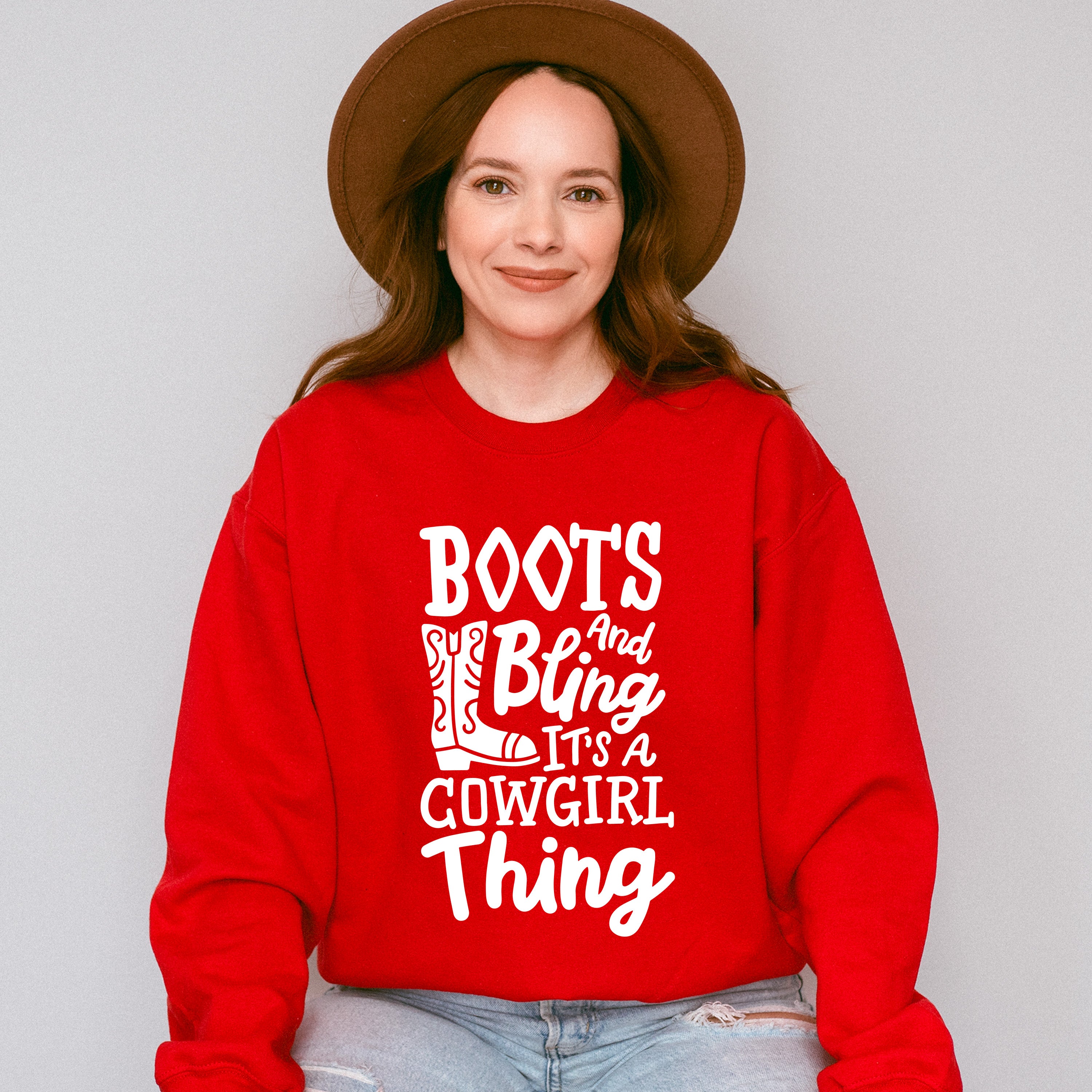 Boots And Bling It's A Cowgirl Thing - Cowgirl Unisex Crewneck T-Shirt Sweatshirt Hoodie