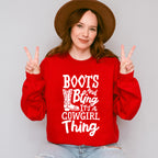 Boots And Bling It's A Cowgirl Thing - Cowgirl Unisex Crewneck T-Shirt Sweatshirt Hoodie