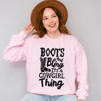 Boots And Bling It's A Cowgirl Thing - Cowgirl Unisex Crewneck T-Shirt Sweatshirt Hoodie