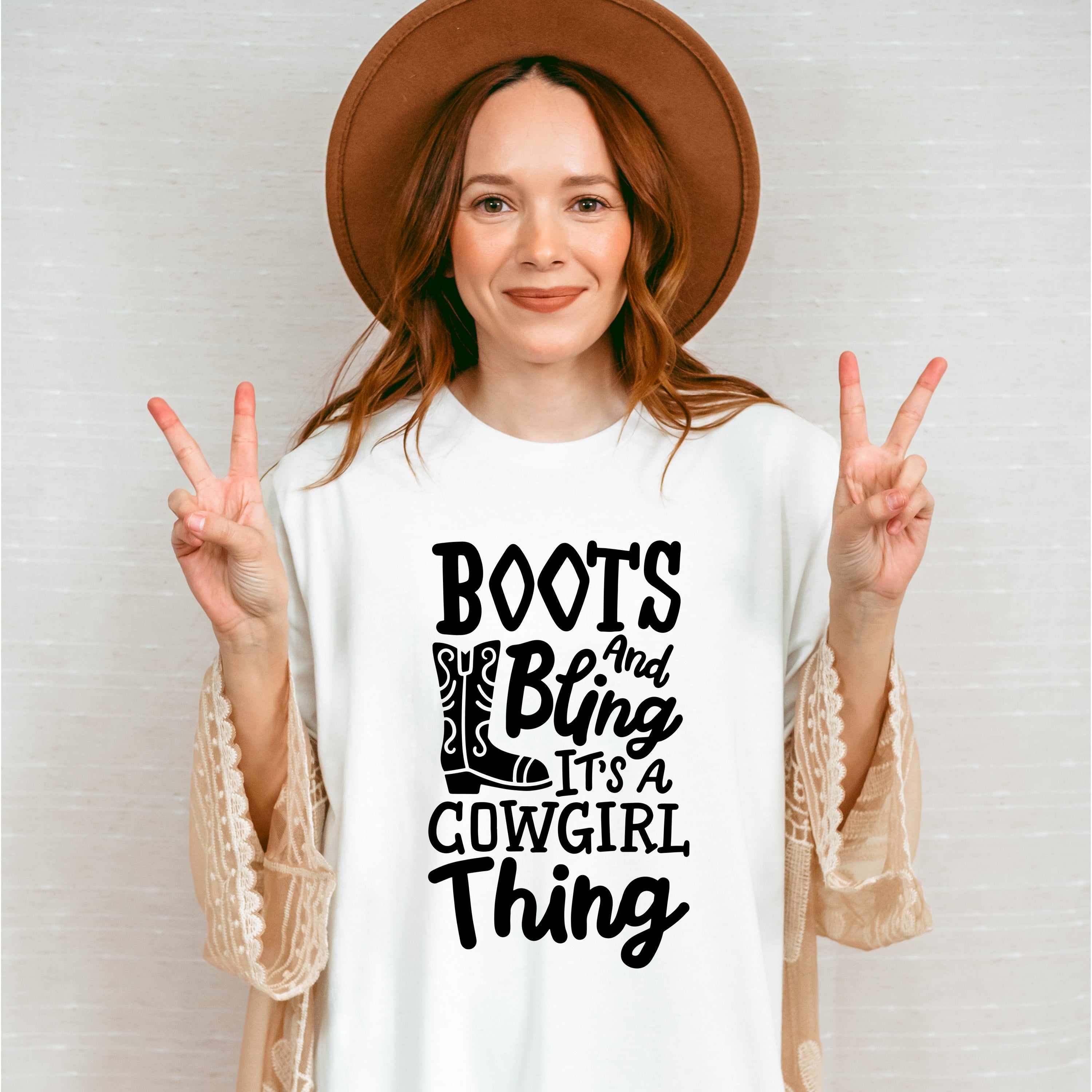 Boots And Bling It's A Cowgirl Thing - Cowgirl Unisex Crewneck T-Shirt Sweatshirt Hoodie