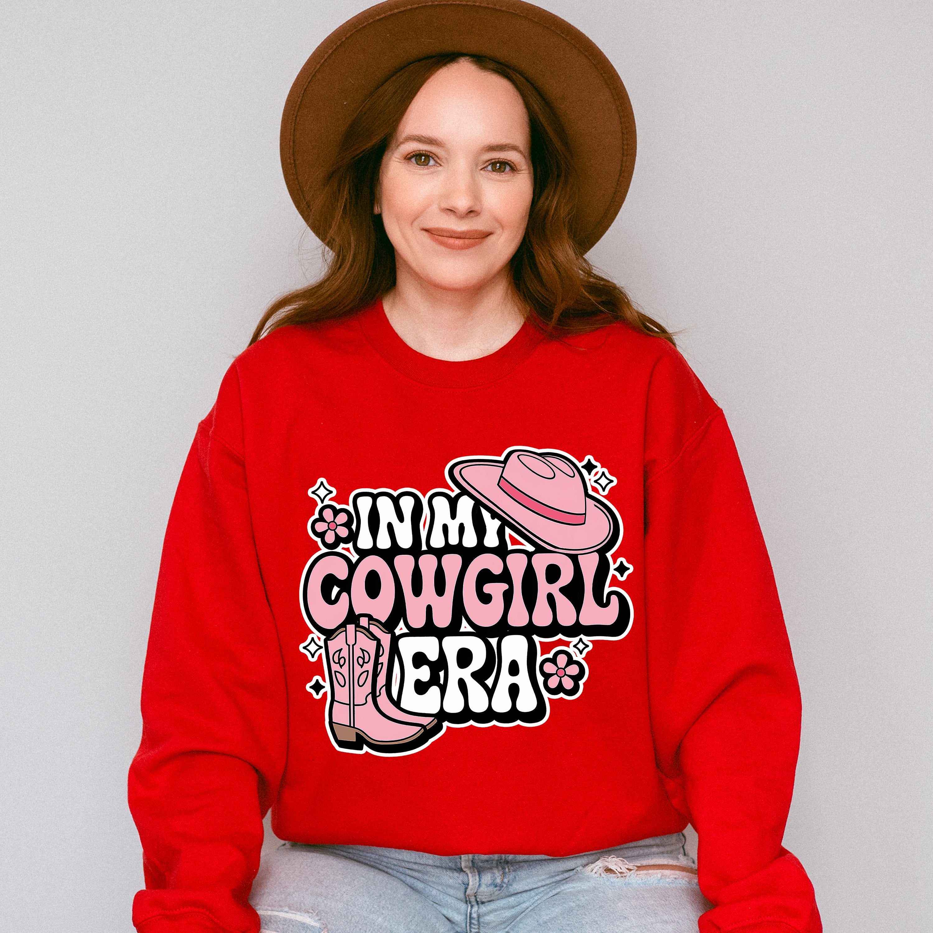 In My Cowgirl Era Pink Boots And Hat - Cowgirl Unisex Crewneck T-Shirt Sweatshirt Hoodie