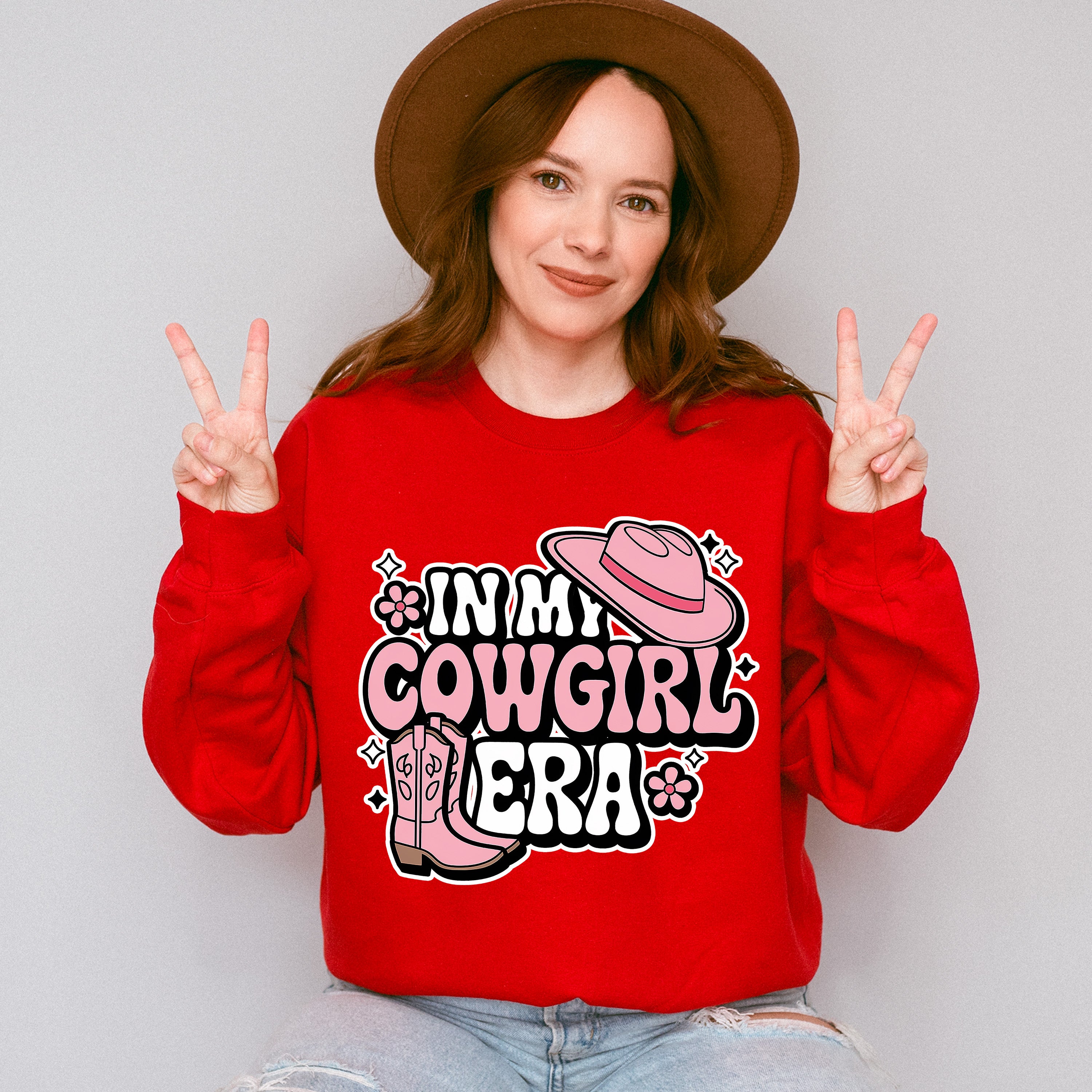 In My Cowgirl Era Pink Boots And Hat - Cowgirl Unisex Crewneck T-Shirt Sweatshirt Hoodie