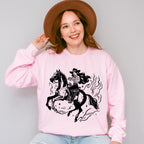 Cool Cowgirl Black And Red - Cowgirl Unisex Crewneck T-Shirt Sweatshirt Hoodie