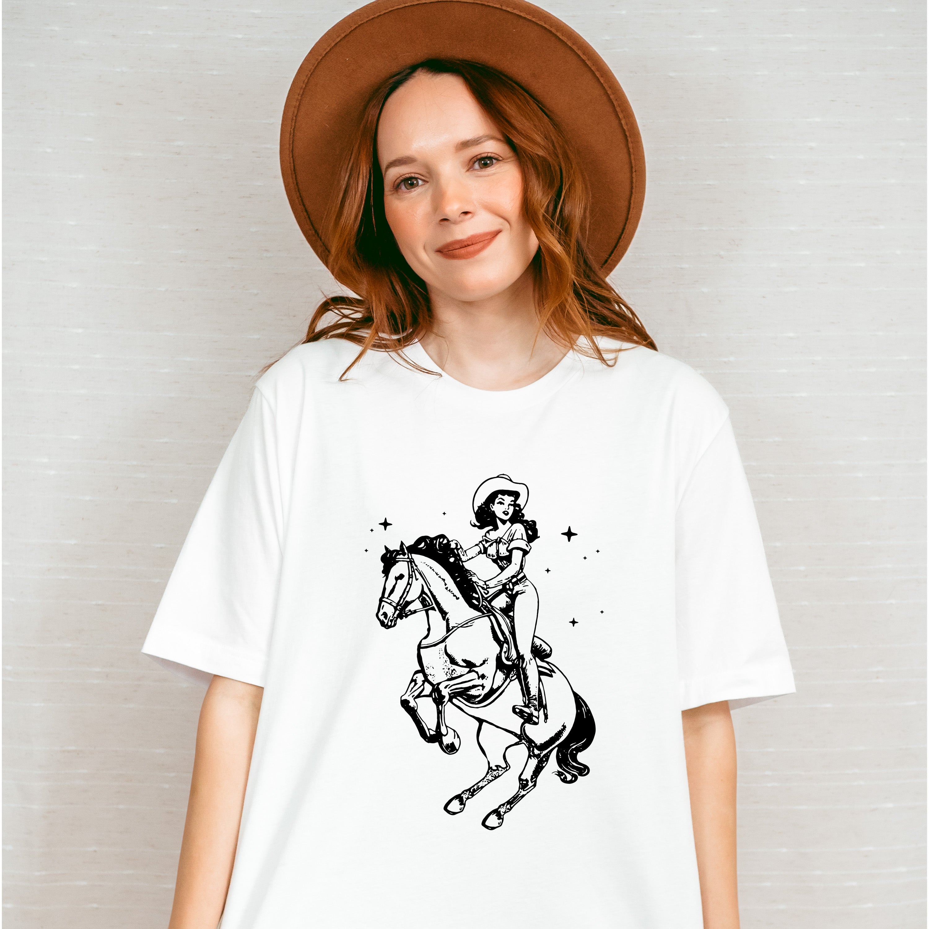 Cool Cowgirl Riding - Cowgirl Unisex Crewneck T-Shirt Sweatshirt Hoodie
