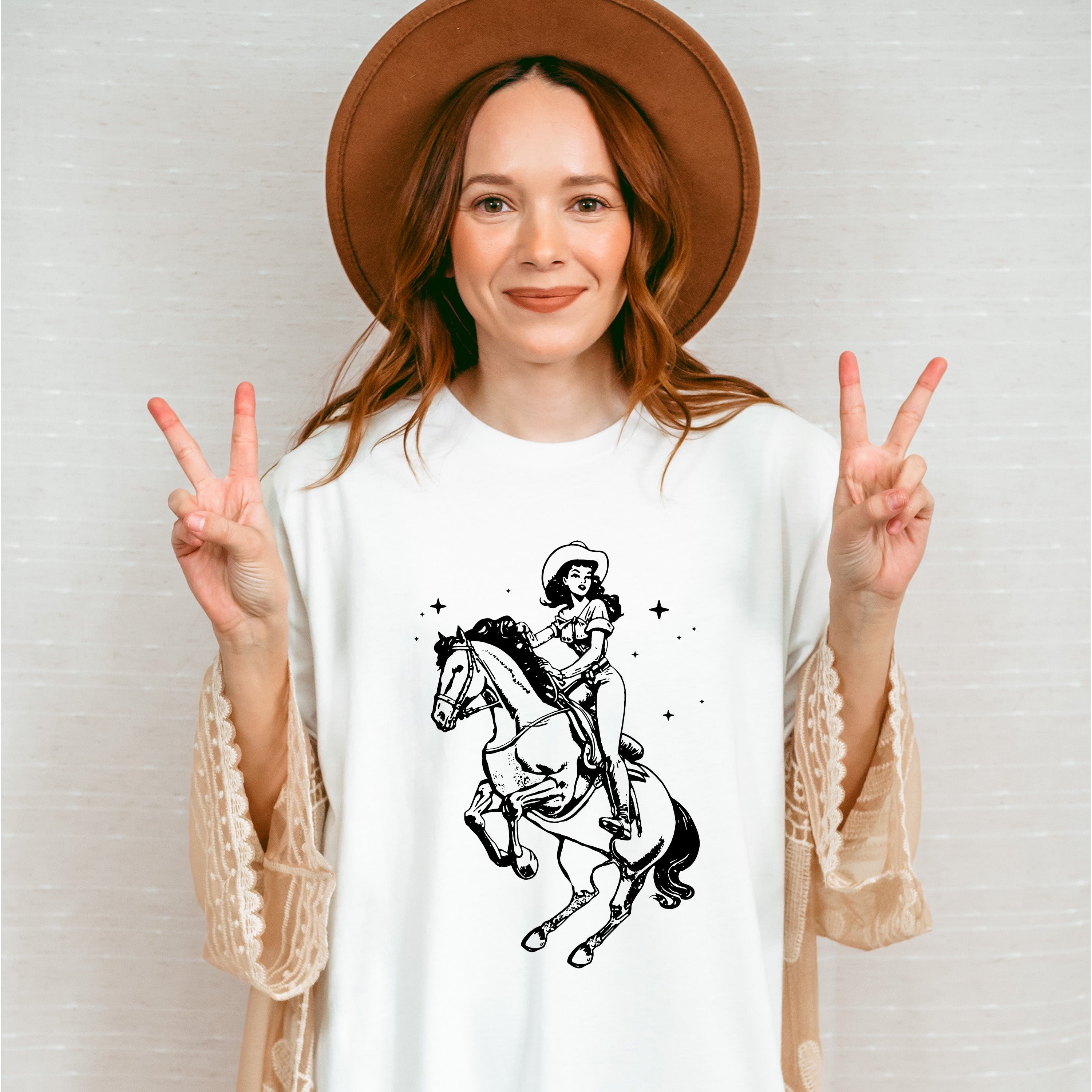 Cool Cowgirl Riding - Cowgirl Unisex Crewneck T-Shirt Sweatshirt Hoodie