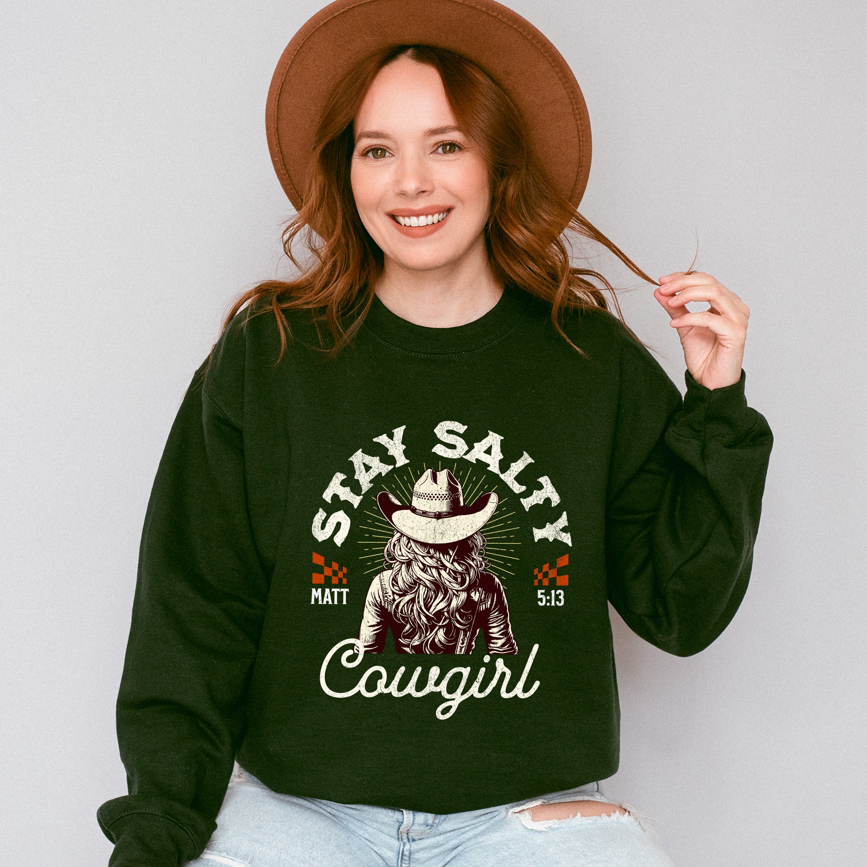Stay Salty Cowgirl Matt 5:13 - Cowgirl Unisex Crewneck T-Shirt Sweatshirt Hoodie