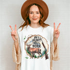 Born To Hunt Forced To Work Design - Hunting Theme Unisex Crewneck T-Shirt Sweatshirt Hoodie