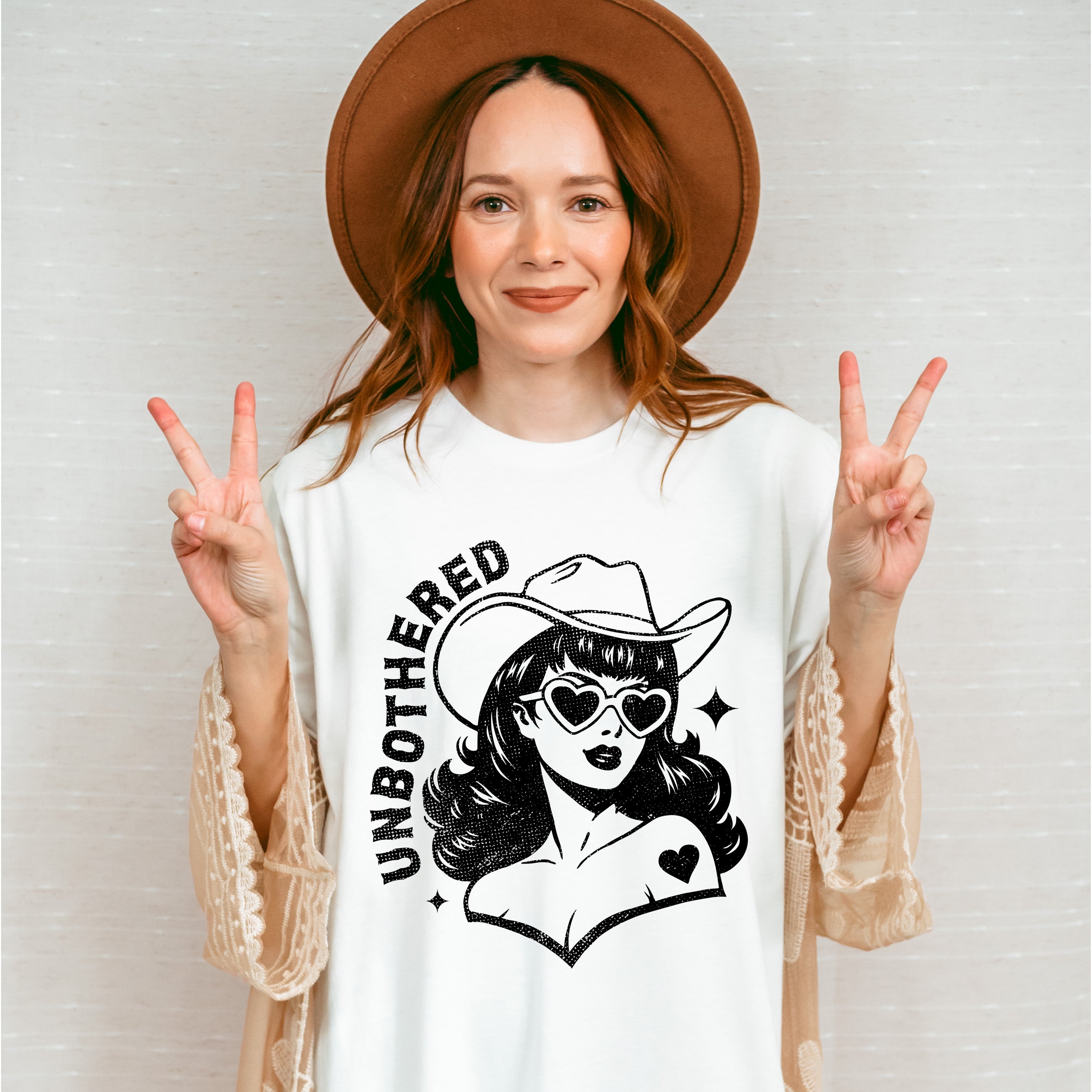 Unbothered Cowgirl - Cowgirl Unisex Crewneck T-Shirt Sweatshirt Hoodie
