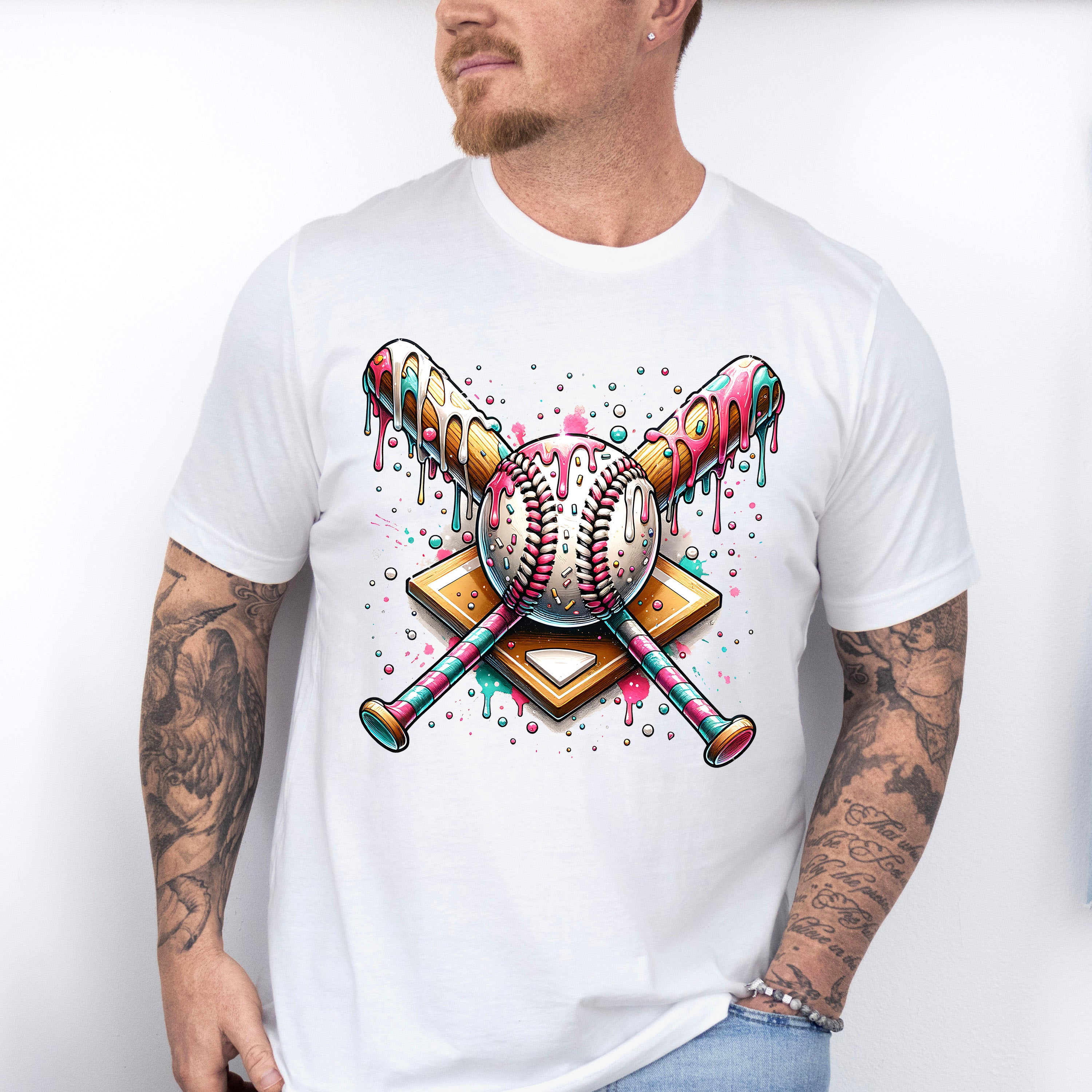 Baseball Pink And Blue Design - Baseball Unisex Crewneck T-Shirt Sweatshirt Hoodie