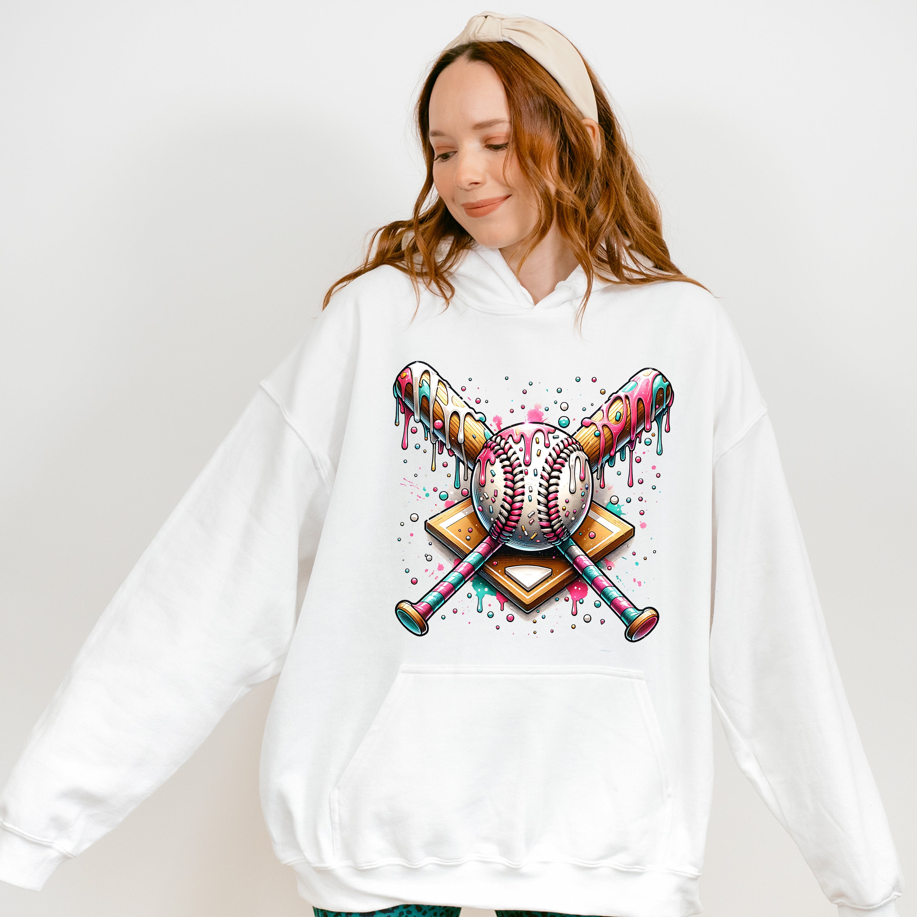 Baseball Pink And Blue Design - Baseball Unisex Crewneck T-Shirt Sweatshirt Hoodie