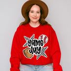 Game Day Checkered Stars Design - Baseball Unisex Crewneck T-Shirt Sweatshirt Hoodie