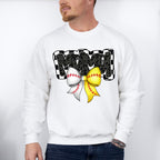 Mama White And Yellow Ribbon Design - Baseball Unisex Crewneck T-Shirt Sweatshirt Hoodie