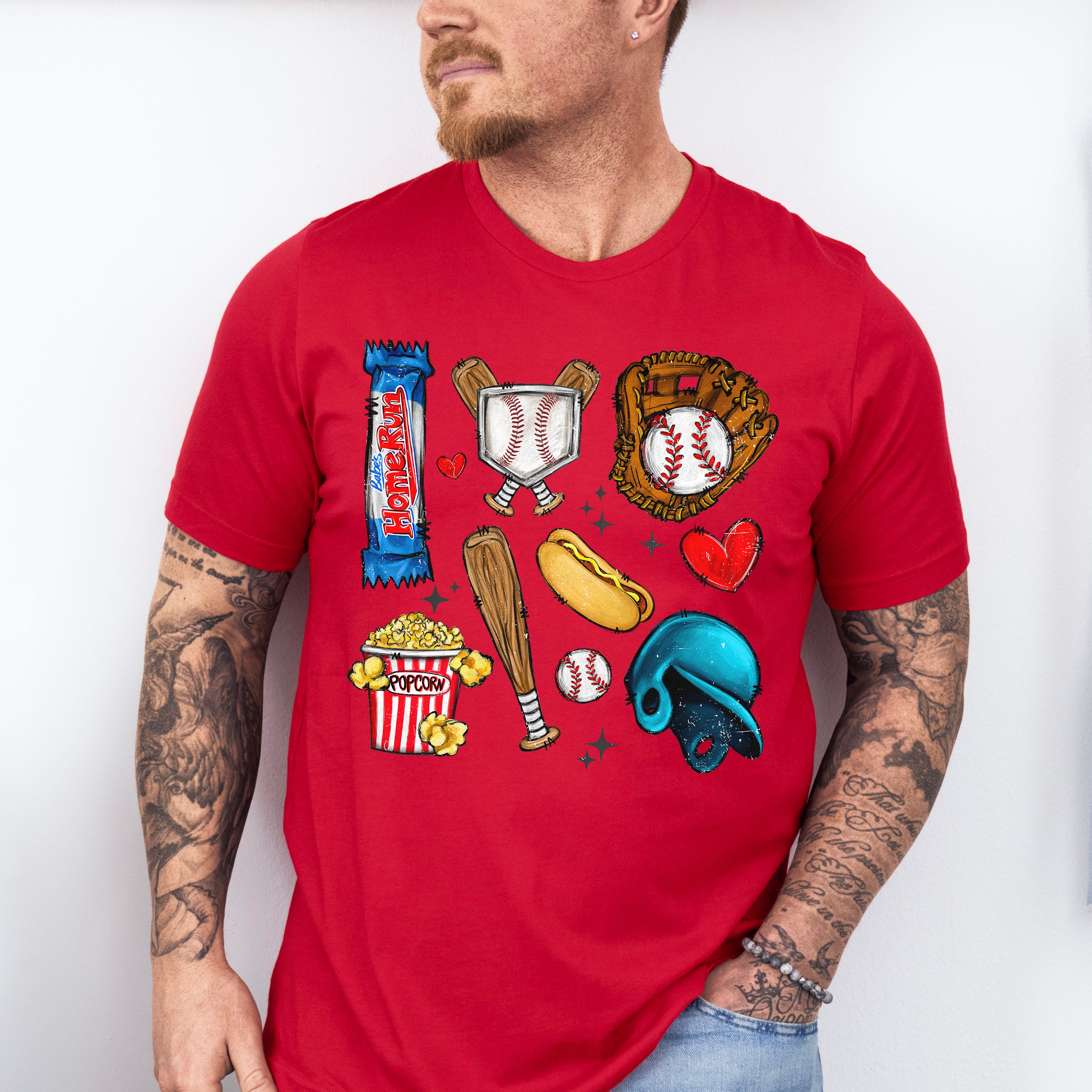 Baseball Hot Dog Popcorn - Baseball Unisex Crewneck T-Shirt Sweatshirt Hoodie