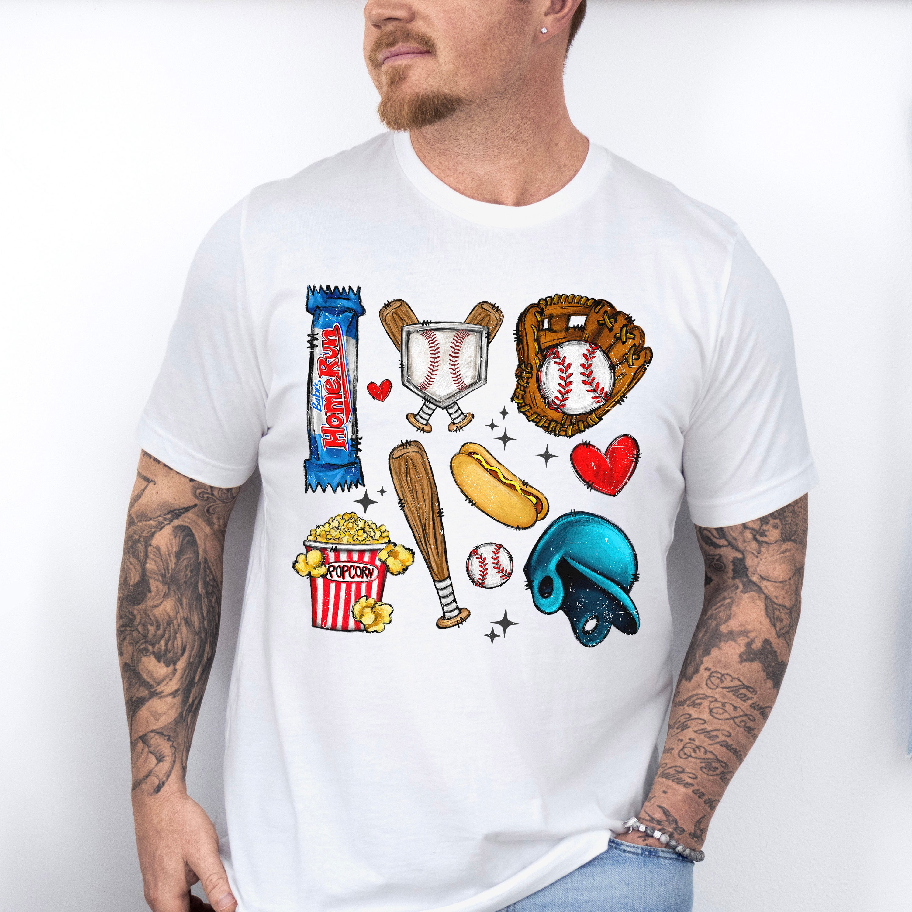 Baseball Hot Dog Popcorn - Baseball Unisex Crewneck T-Shirt Sweatshirt Hoodie