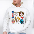 Baseball Hot Dog Popcorn - Baseball Unisex Crewneck T-Shirt Sweatshirt Hoodie