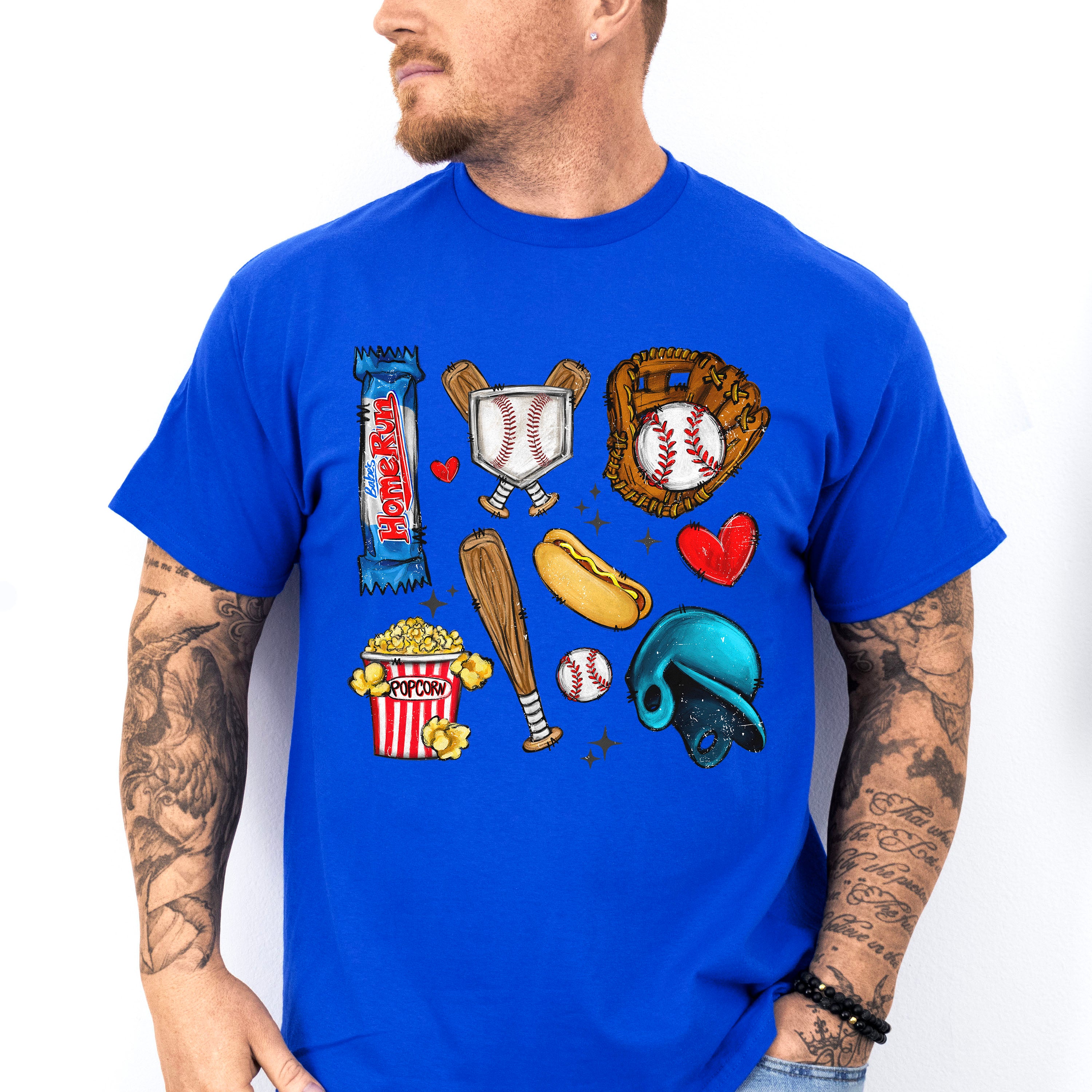 Baseball Hot Dog Popcorn - Baseball Unisex Crewneck T-Shirt Sweatshirt Hoodie