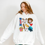 Baseball Hot Dog Popcorn - Baseball Unisex Crewneck T-Shirt Sweatshirt Hoodie
