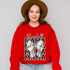 Baseball Mama Ribbon Design - Baseball Unisex Crewneck T-Shirt Sweatshirt Hoodie