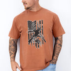 American Flag Reindeer Design - Hunting Theme Unisex Crewneck T-Shirt Sweatshirt Hoodie